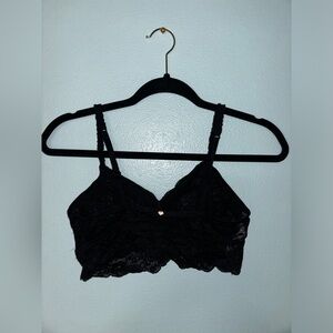 Women’s PINK Black Lace Bralette in Size Large